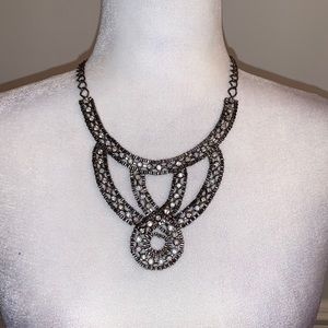 Vintage Gray Necklace With Rhinestones